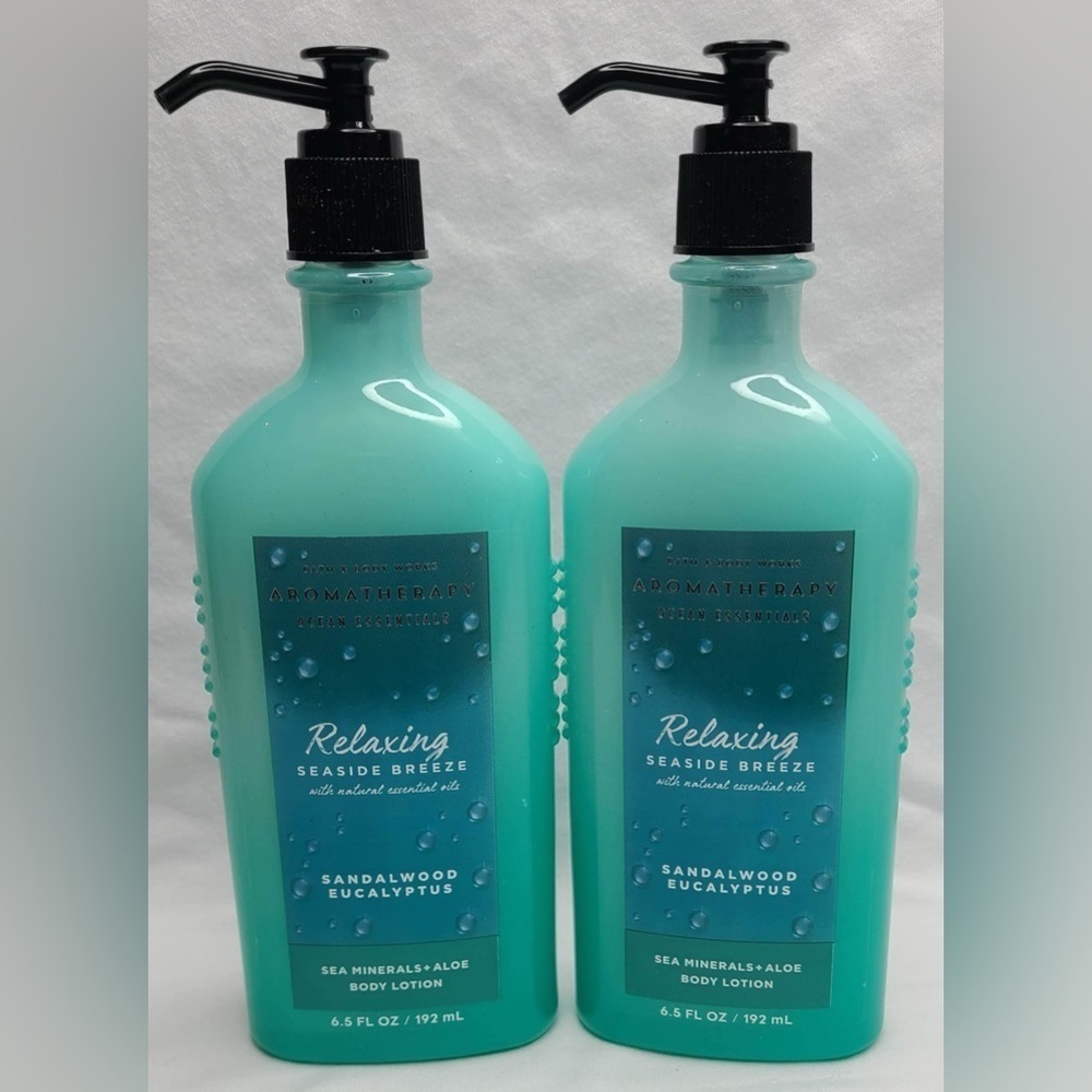 2 Bath & Body Works Aromatherapy Relaxing Seaside Breeze Sandalwood Body Lotion